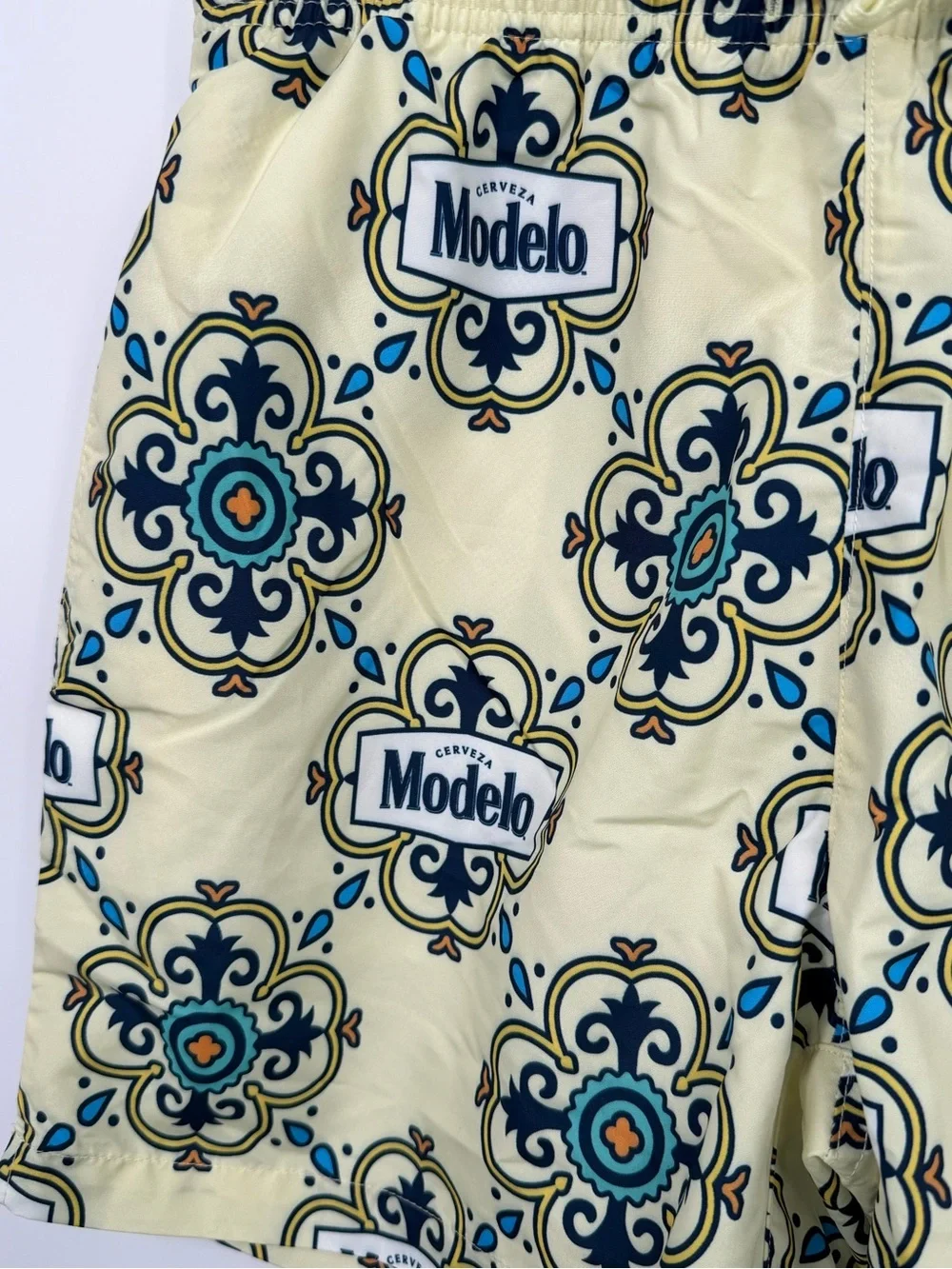 PacSun Yellow Modelo Tile-Print Swim Trunks